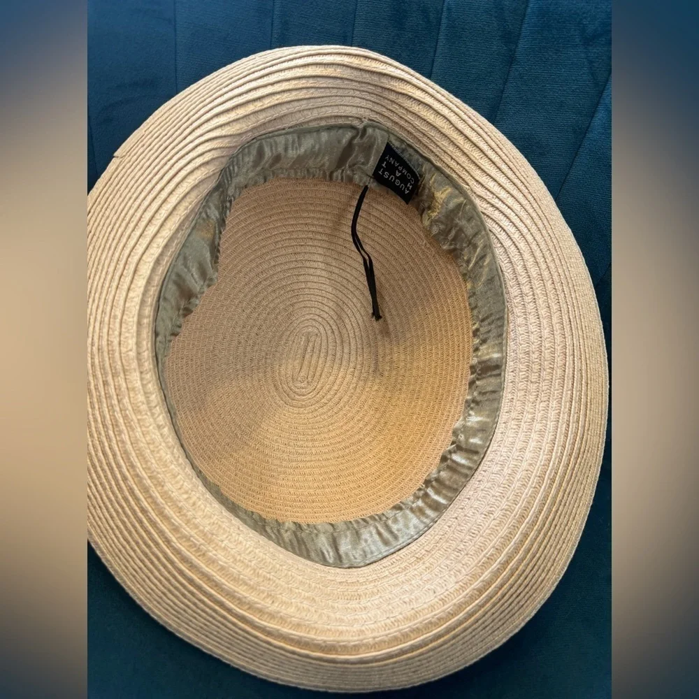 August Hat Company Floral Cloche Sun Hat Garden Party Beige Pink